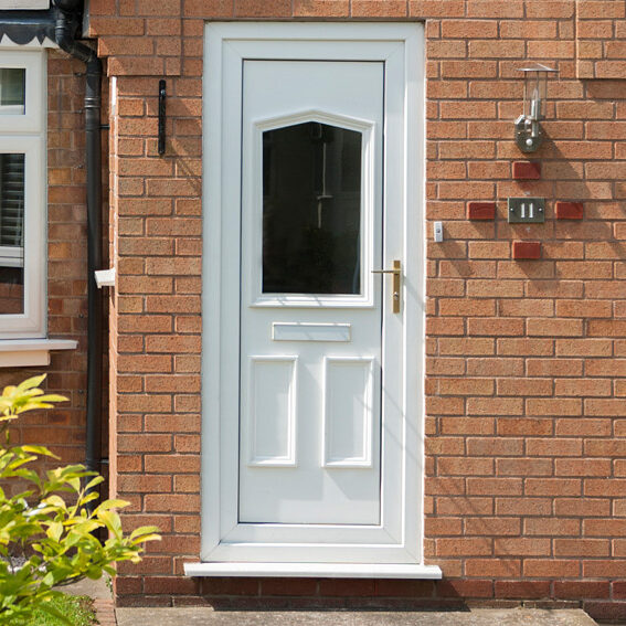 white upvc front door fitted in inverness