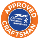 consumer protection association logo to show that matesrates windows and doors is an approved craftsman